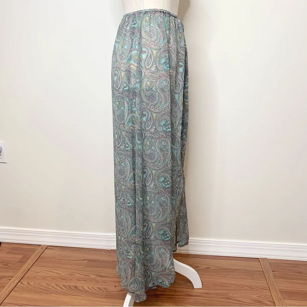 H&M Paisley Split Hem Cover Up Festival Maxi Skirt